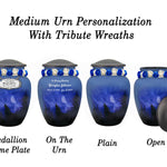Winter Wolf Moon Medium or Adult Sized Cremation Urn - Tribute Wreath™ - Pro Personalization - Burial Vault Option