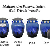 Winter Wolf Moon Medium or Adult Sized Cremation Urn - Tribute Wreath™ - Pro Personalization - Burial Vault Option