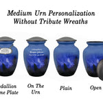 Winter Wolf Moon Medium or Adult Sized Cremation Urn - Tribute Wreath™ - Pro Personalization - Burial Vault Option