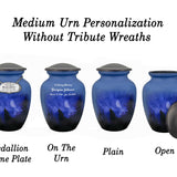 Winter Wolf Moon Medium or Adult Sized Cremation Urn - Tribute Wreath™ - Pro Personalization - Burial Vault Option
