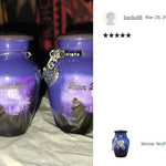 Winter Wolf Moon Mini Urn - Love Charms™ Option