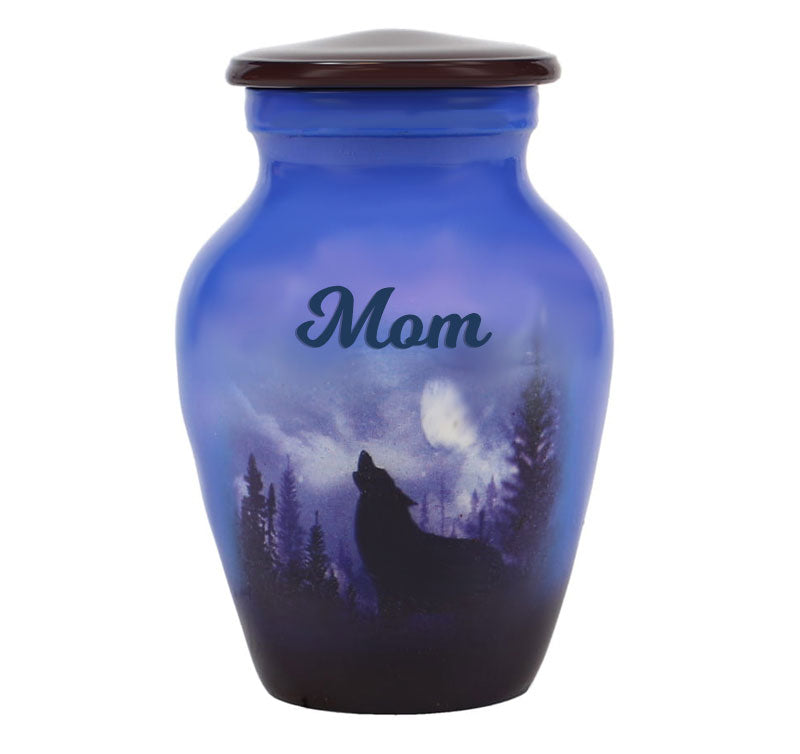 Winter Wolf Moon Mini Urn - Love Charms™ Option