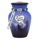 Winter Wolf Moon Mini Urn - Love Charms™ Option