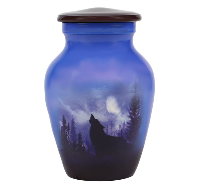 Winter Wolf Moon Mini Urn - Love Charms™ Option
