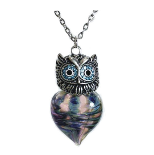Wise Owl Heart Cremation Jewelry - Love Charms Option