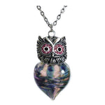 Wise Owl Lady Heart Cremation Jewelry