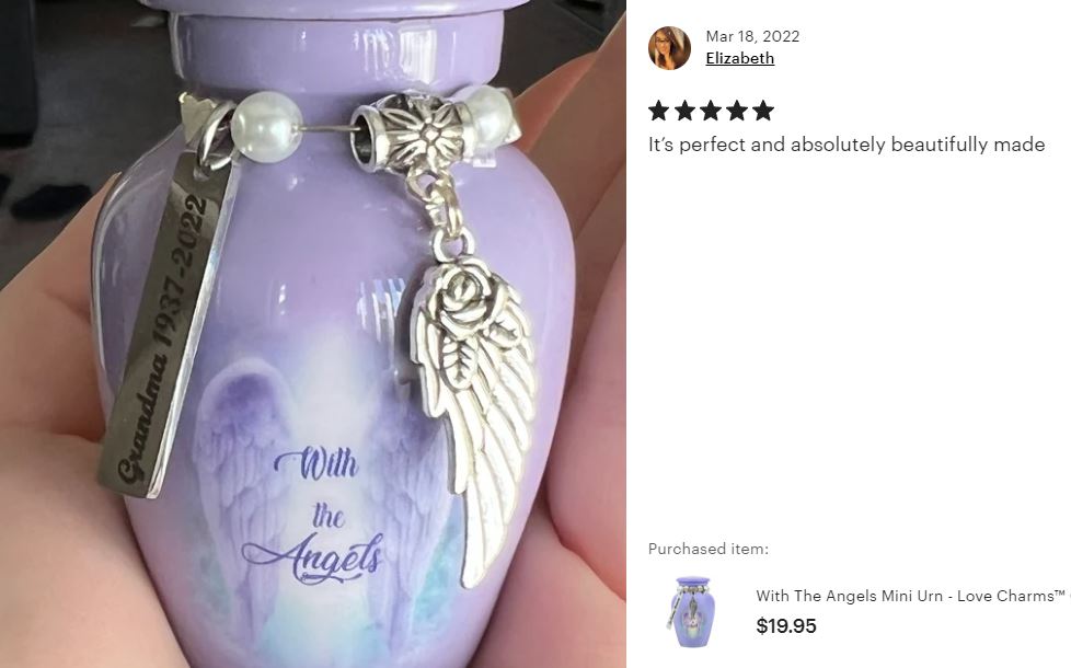 With The Angels Mini Urn - Love Charms® Option