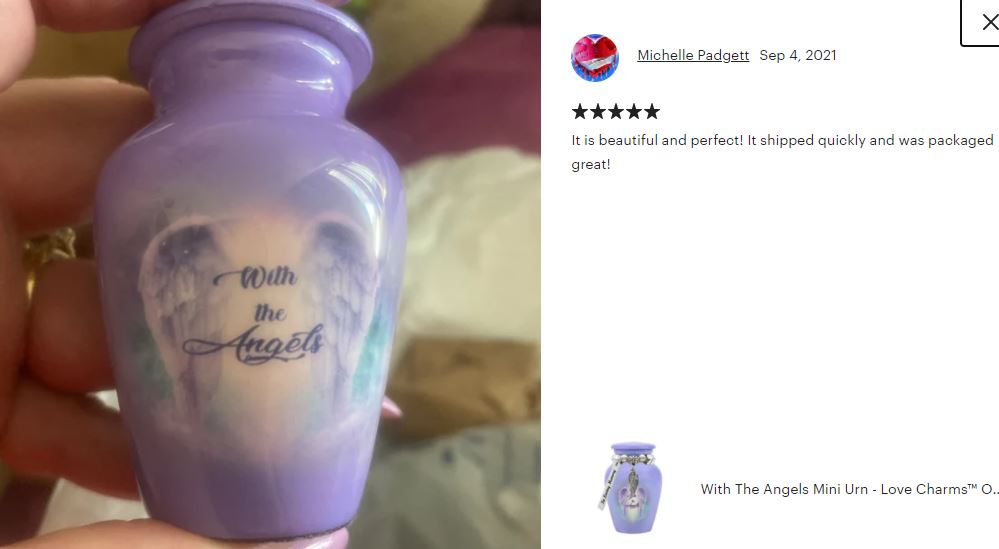 With The Angels Mini Urn - Love Charms® Option