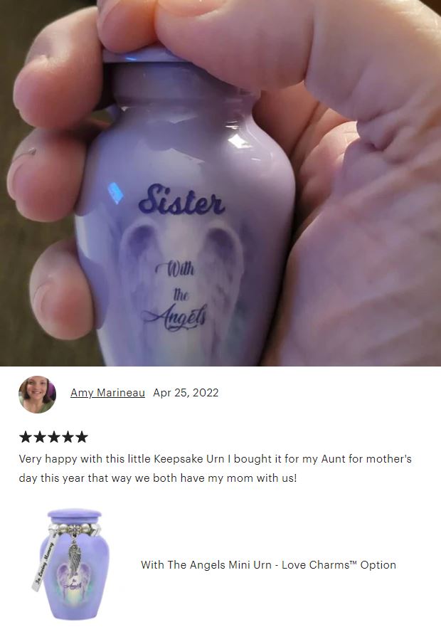 With The Angels Mini Urn - Love Charms® Option