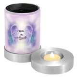 With The Angels Candle Cremation Urn - Engraving Available - LED Candle Included
