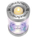 With The Angels Candle Cremation Urn - Engraving Available - LED Candle Included
