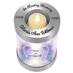 With The Angels Candle Cremation Urn - Engraving Available - LED Candle Included