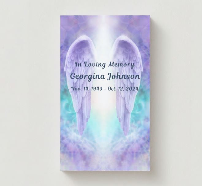 With The Angels Memorial Cards - Funeral  Cards - Celebration of Life Cards