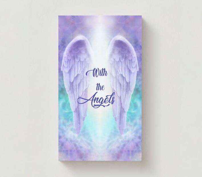With The Angels Memorial Cards - Funeral  Cards - Celebration of Life Cards