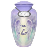 With The Angels Medium or Adult Sized Cremation Urn - Tribute Wreath™ - Pro Personalization - Burial Vault Option