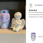 With The Angels Medium or Adult Sized Cremation Urn - Tribute Wreath™ - Pro Personalization - Burial Vault Option