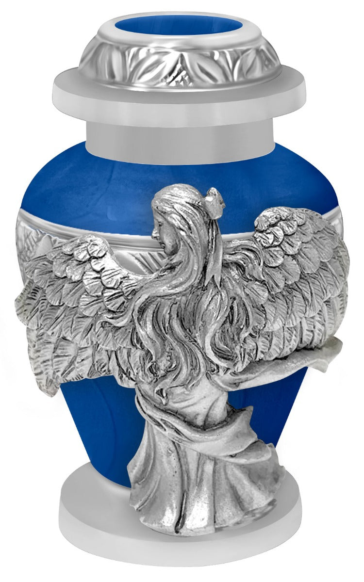 Wings of an Angel Blue Keepsake Urn - Engraving Option
