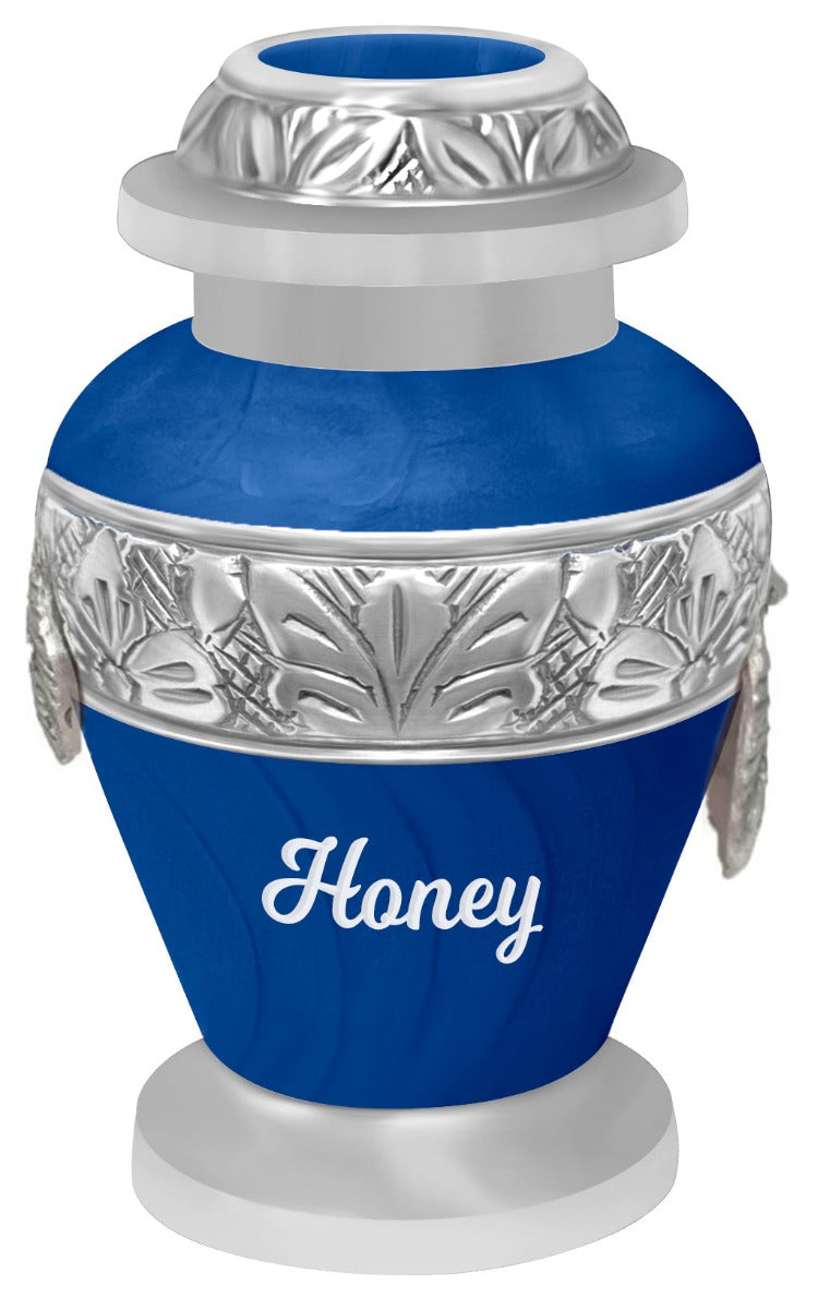 Wings of an Angel Blue Keepsake Urn - Engraving Option