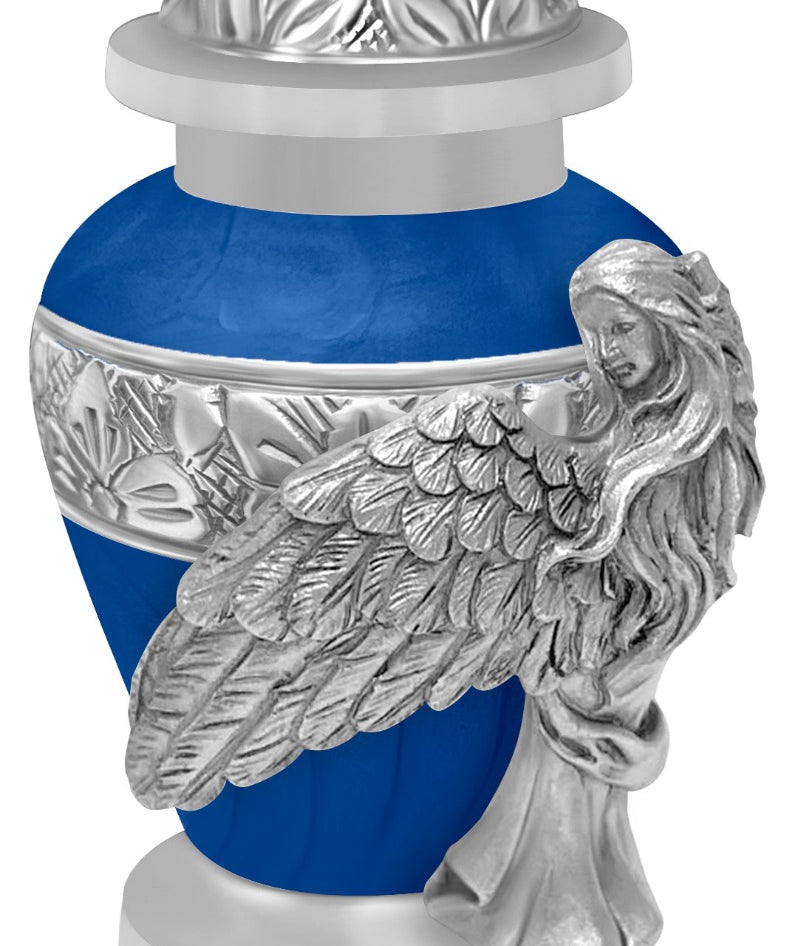 Wings of an Angel Blue Keepsake Urn - Engraving Option