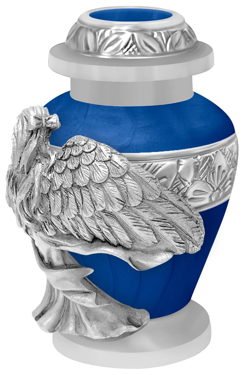 Wings of an Angel Blue Keepsake Urn - Engraving Option