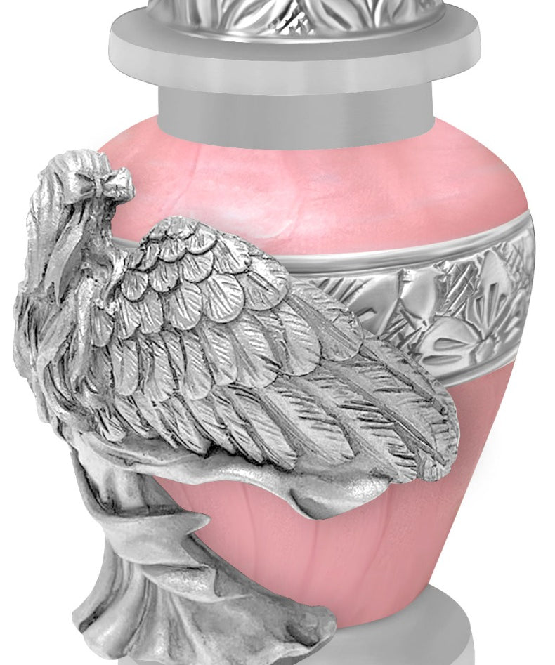 Wings of an Angel Pink Keepsake Urn - Engraving Option
