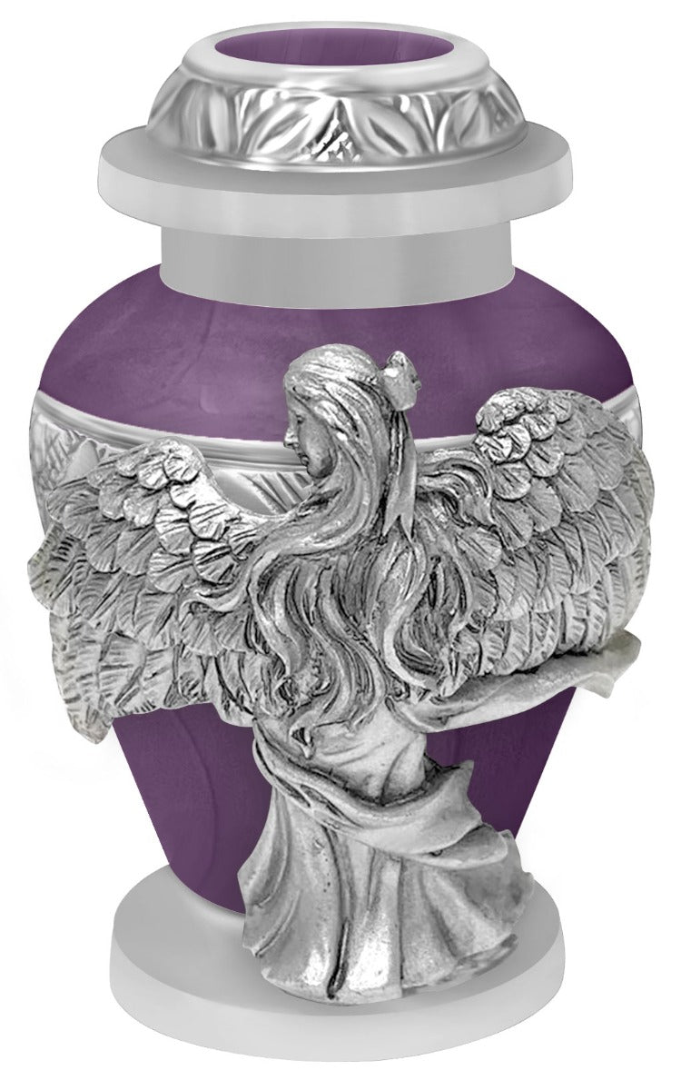 Wings of an Angel Purple Keepsake Urn - Engraving Option 