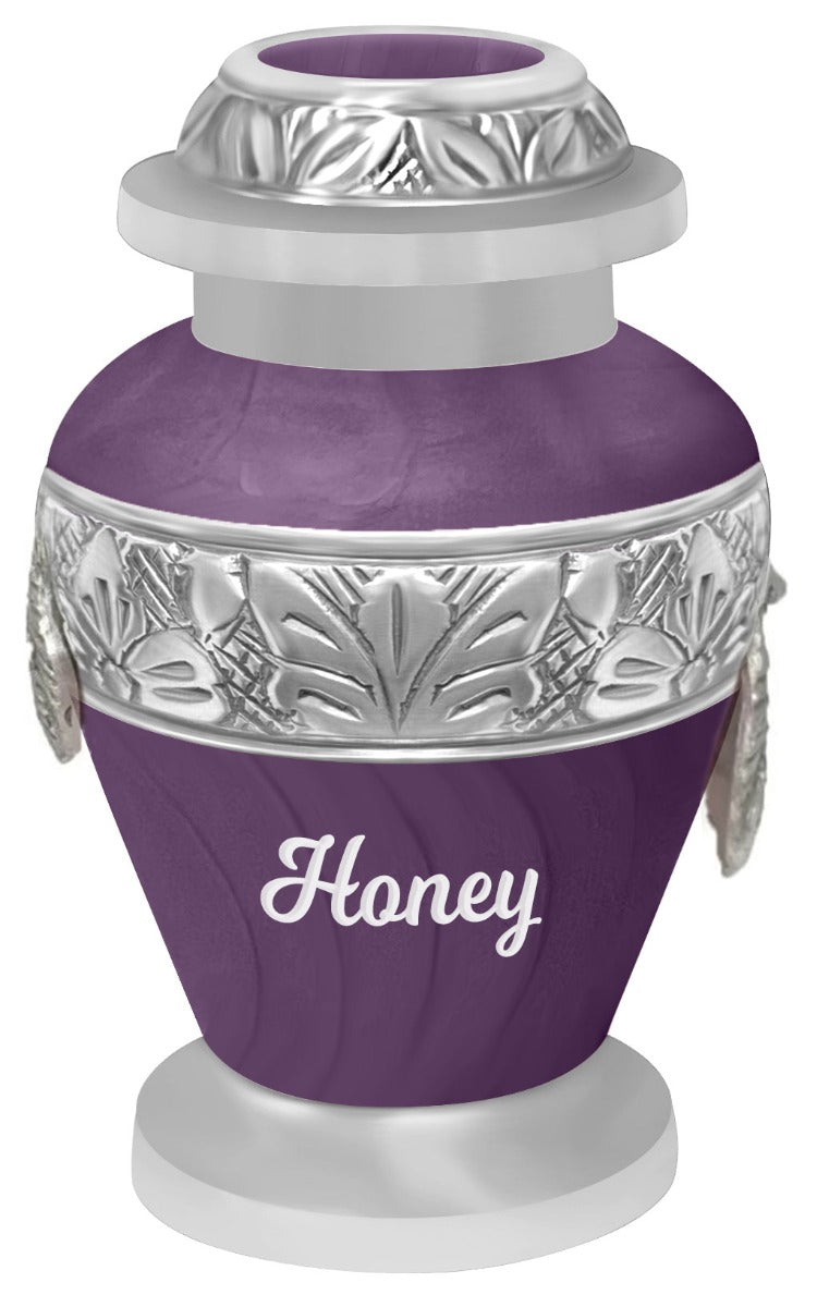 Wings of an Angel Purple Keepsake Urn - Engraving Option 