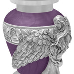 Wings of an Angel Purple Keepsake Urn - Engraving Option 