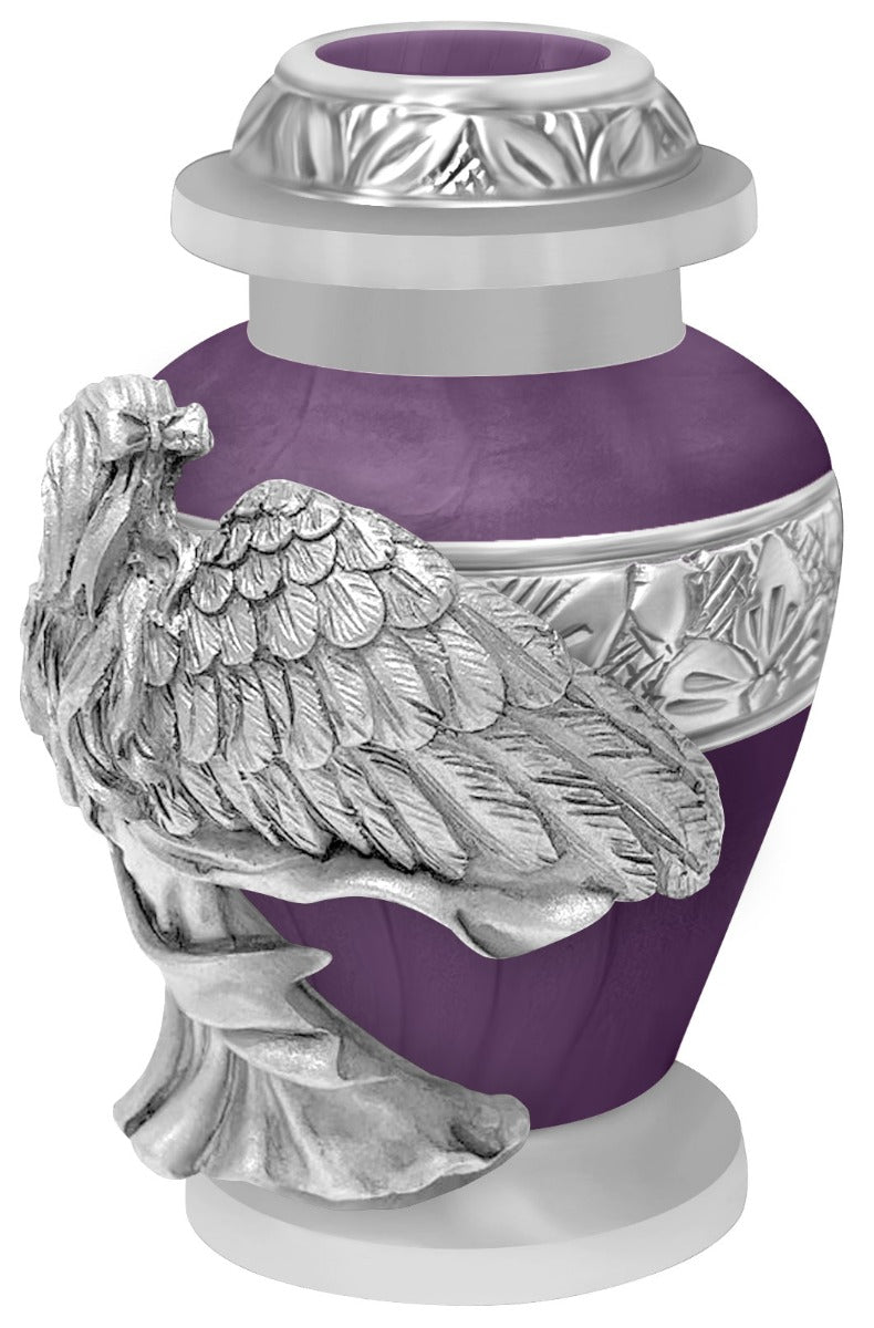 Wings of an Angel Purple Keepsake Urn - Engraving Option 