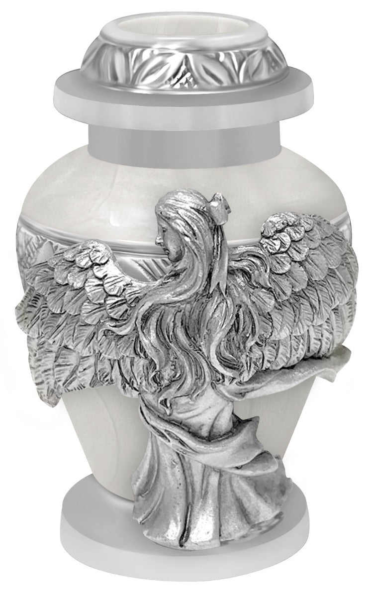 Wings of an Angel White Keepsake Urn - Engraving Option 