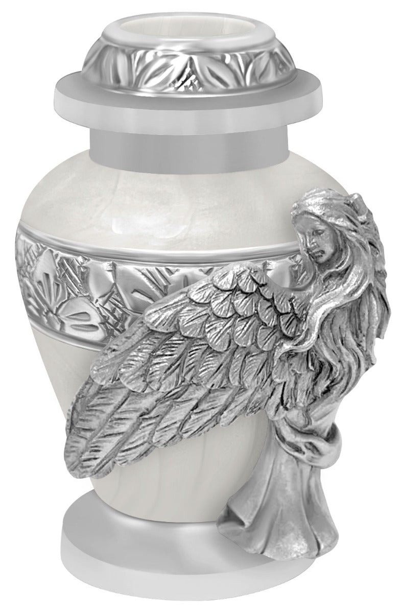 Wings of an Angel White Keepsake Urn - Engraving Option 