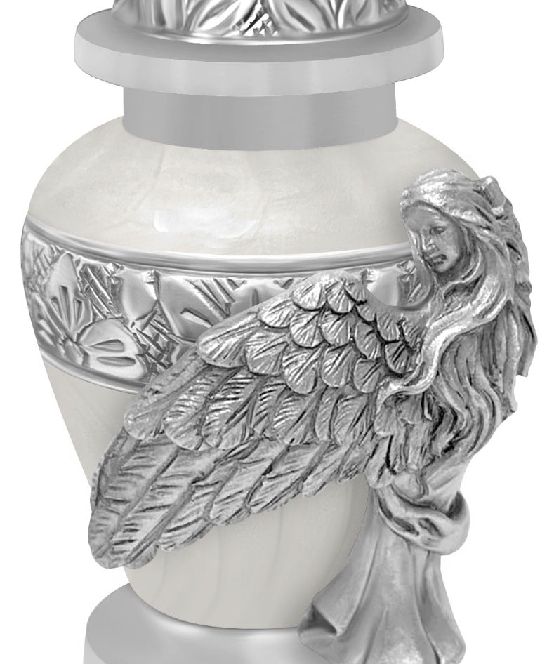 Wings of an Angel White Keepsake Urn - Engraving Option 