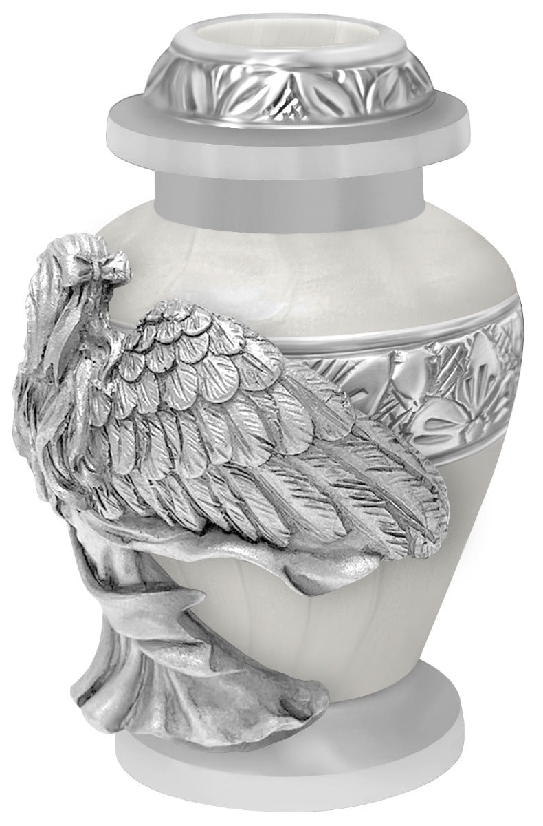 Wings of an Angel White Keepsake Urn - Engraving Option 