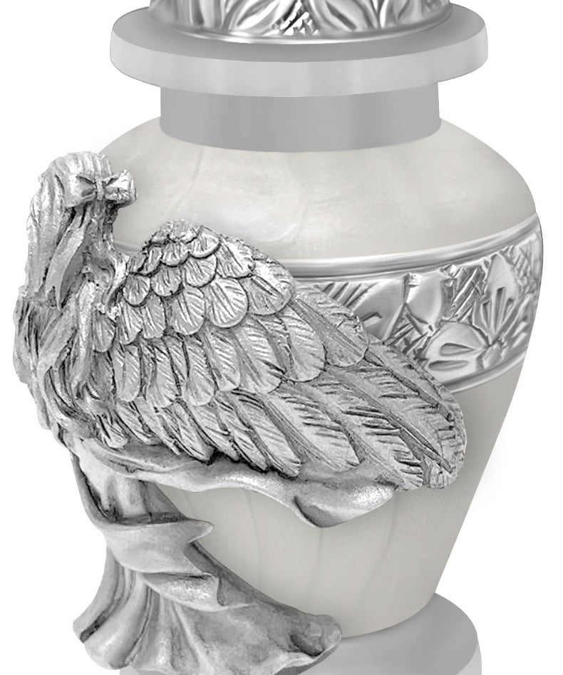Wings of an Angel White Keepsake Urn - Engraving Option 