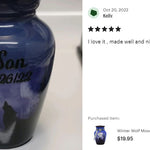Winter Wolf Moon Mini Urn - Love Charms™ Option