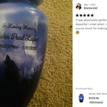 Winter Wolf Moon Medium or Adult Sized Cremation Urn - Tribute Wreath™ - Pro Personalization - Burial Vault Option