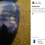 Winter Wolf Moon Medium or Adult Sized Cremation Urn - Tribute Wreath™ - Pro Personalization - Burial Vault Option