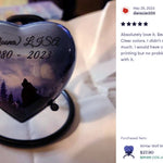 Winter Wolf Moon Heart Keepsake Urn - Stand Option