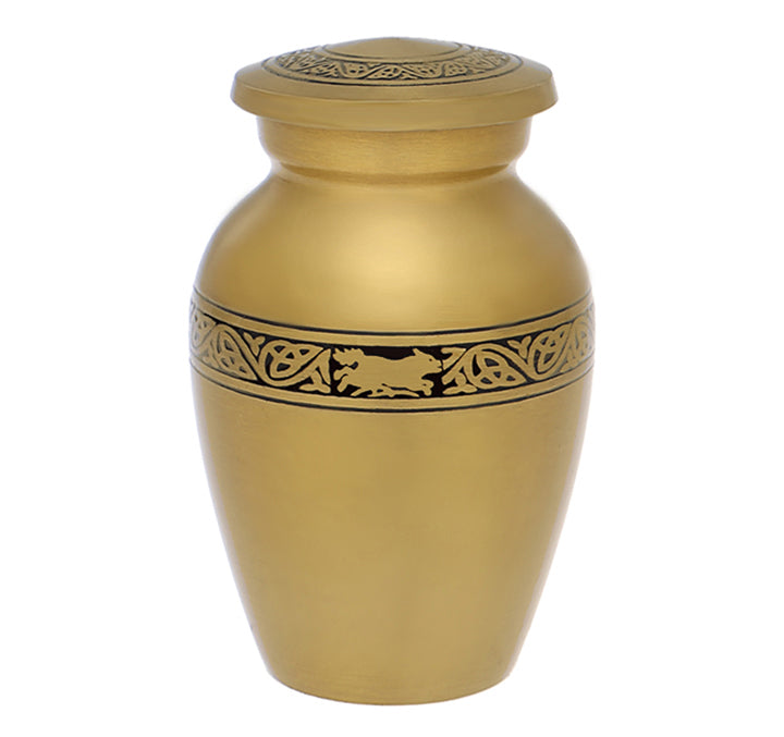 Running Wolf Brass Mini Keepsake Urn