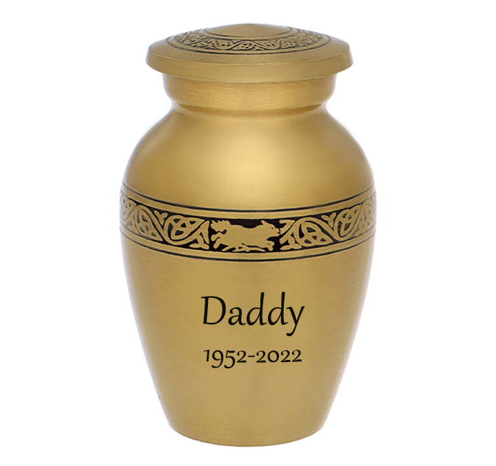 Running Wolf Brass Mini Keepsake Urn