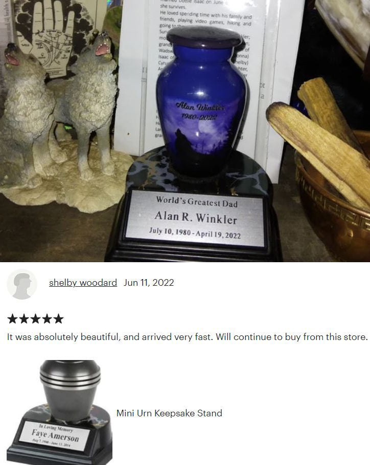 Winter Wolf Moon Mini Urn - Love Charms™ Option