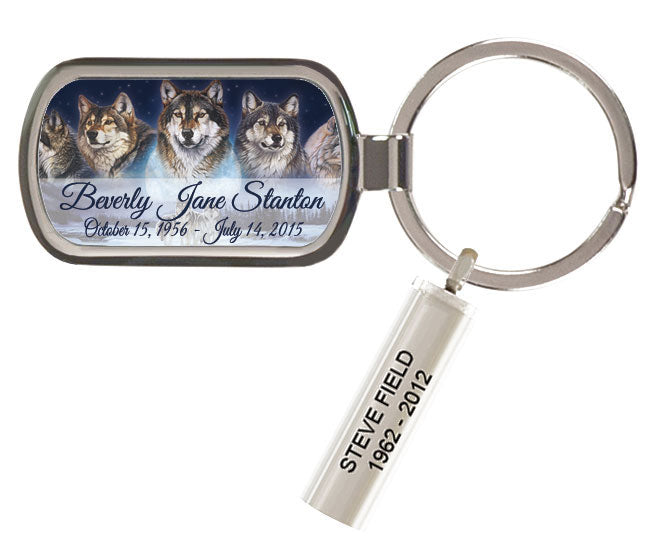 Wolf Moonlight Keychain Urn