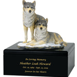 Gray Wolves Art & Wood Cremation Urn