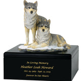 Gray Wolves Art & Wood Cremation Urn