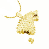 Wolf Clan Gold Urn Pendant - Love Charms™ Option