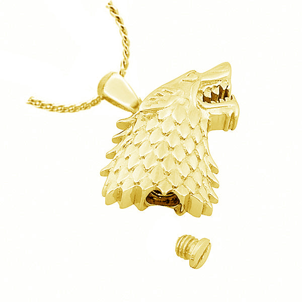 Wolf Clan Gold Urn Pendant - Love Charms™ Option