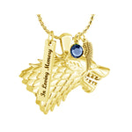 Wolf Clan Gold Urn Pendant - Love Charms™ Option