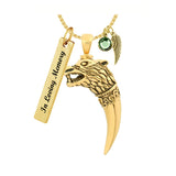 Wolf Tooth Gold Ash Jewelry Urn - Love Charms™ Option