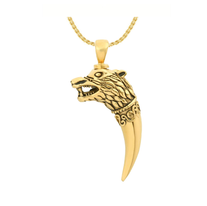Wolf Tooth Gold Ash Jewelry Urn - Love Charms™ Option