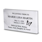Genuine White Marble Marker - Free Engraving & Icon
